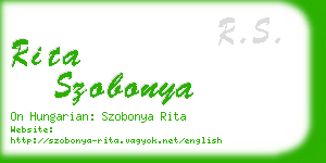 rita szobonya business card